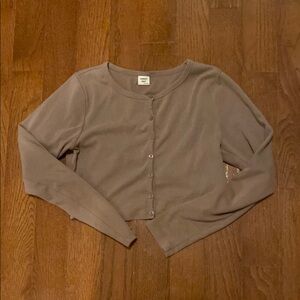 Taupe Button-Up Cardigan